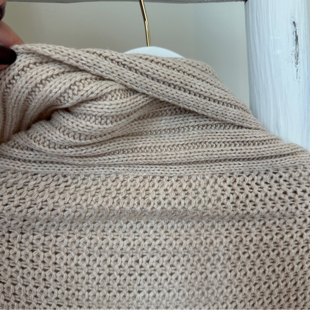 RD Style Cream Ribbed Knit Open Front Cardigan Sweater with Fringe Bottom - Picture 3 of 13
